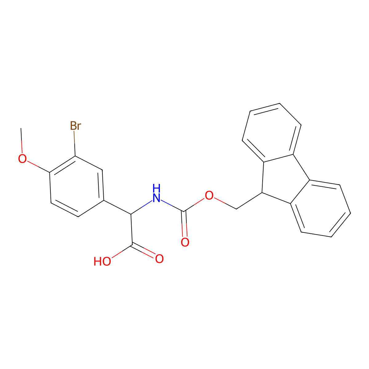 2-(3-bromo-4-methoxyphenyl)-2-({[(9H-fluoren-9-yl)methoxy]carbonyl}amino)acetic acid molecular structure, CAS 1695648-50-0
