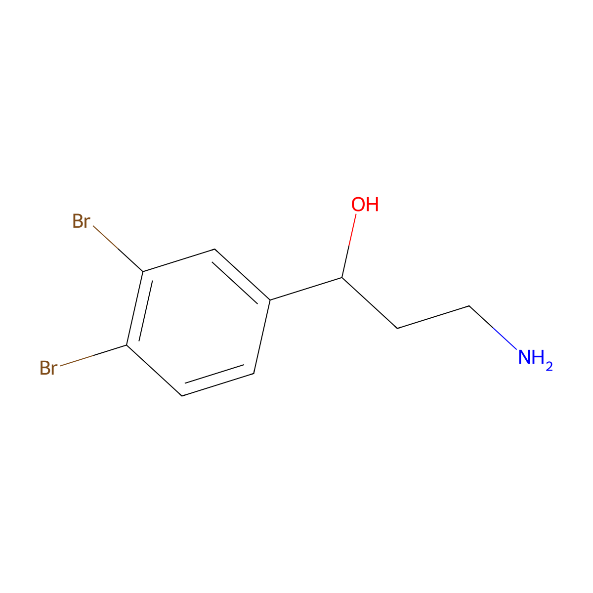 3-Amino-1-(3,4-dibromophenyl)propan-1-ol molecular structure, CAS 1695653-56-5