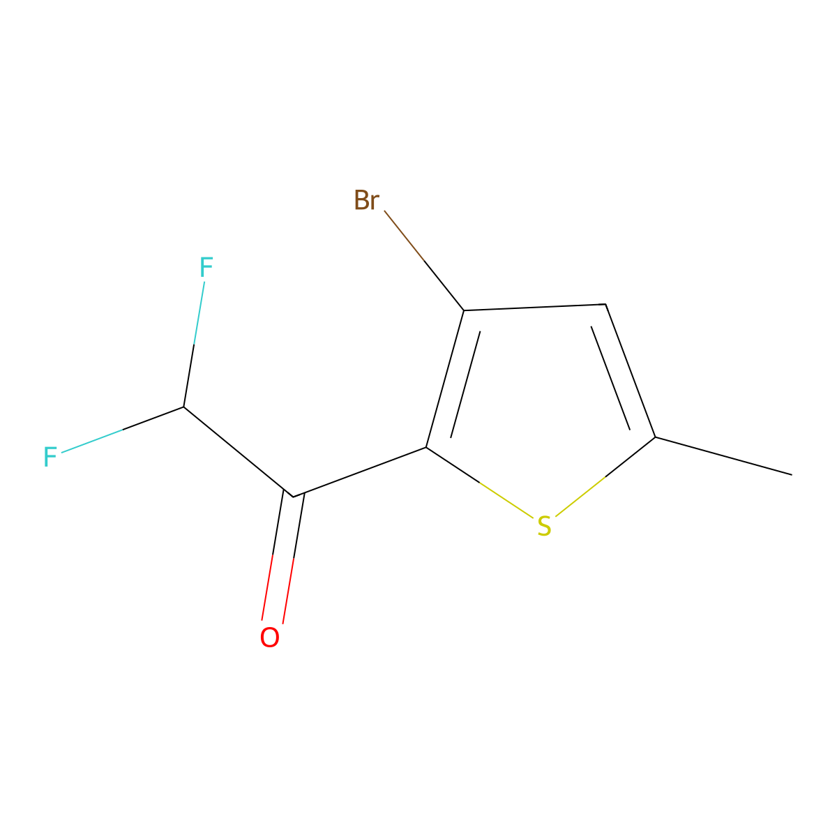 1-(3-Bromo-5-methylthiophen-2-yl)-2,2-difluoroethan-1-one molecular structure, CAS 1695658-31-1