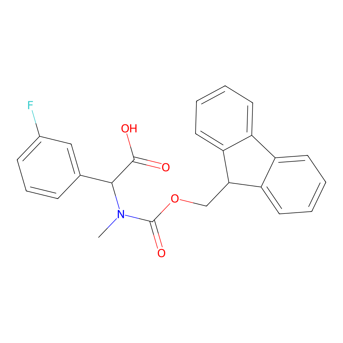 2-({[(9H-fluoren-9-yl)methoxy]carbonyl}(methyl)amino)-2-(3-fluorophenyl)acetic acid molecular structure, CAS 1695668-41-7