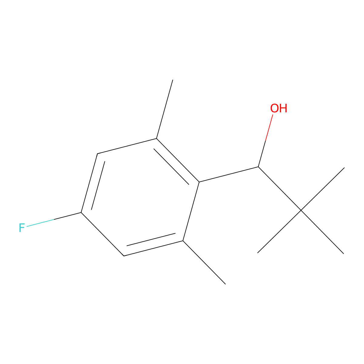 alpha-(1,1-Dimethylethyl)-4-fluoro-2,6-dimethylbenZenemethanol molecular structure, CAS 1695672-50-4