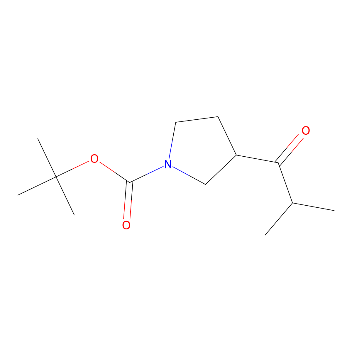 Tert-butyl 3-(2-methylpropanoyl)pyrrolidine-1-carboxylate molecular structure, CAS 1695673-11-0