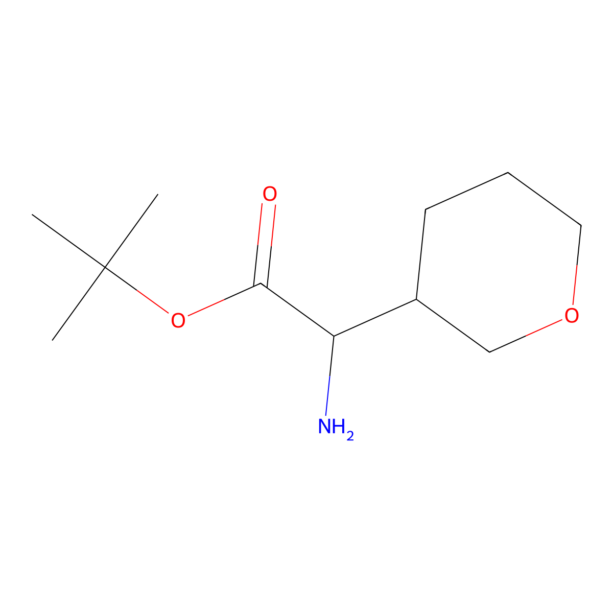 Tert-butyl 2-amino-2-(oxan-3-yl)acetate molecular structure, CAS 1695684-97-9