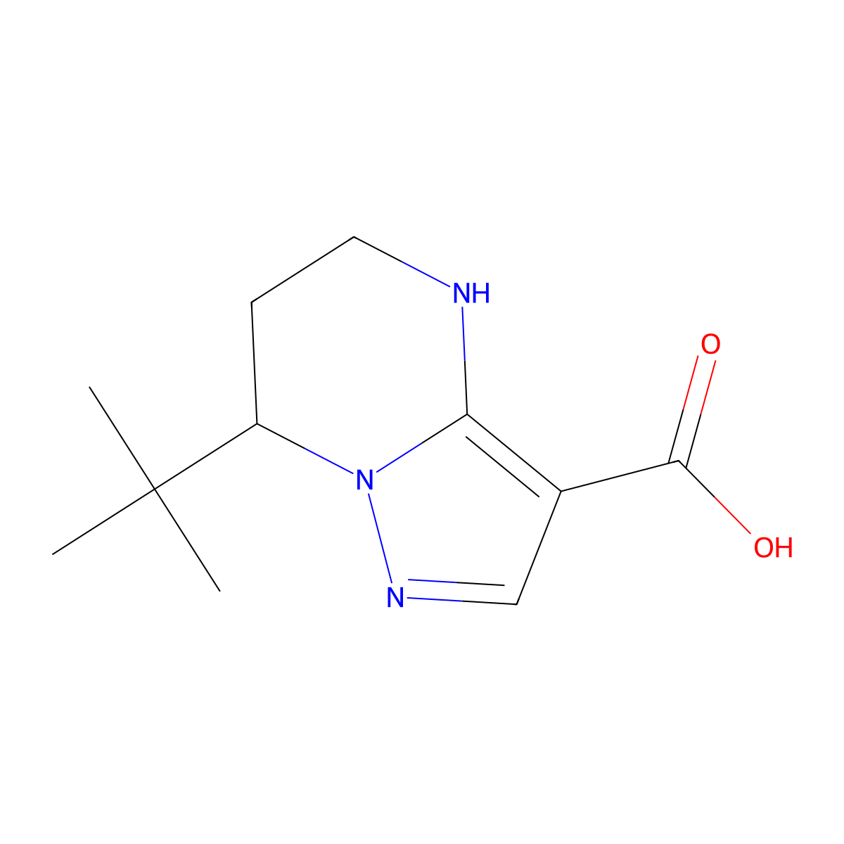 7-tert-butyl-4H,5H,6H,7H-pyrazolo[1,5-a]pyrimidine-3-carboxylicacid molecular structure, CAS 1695688-75-5