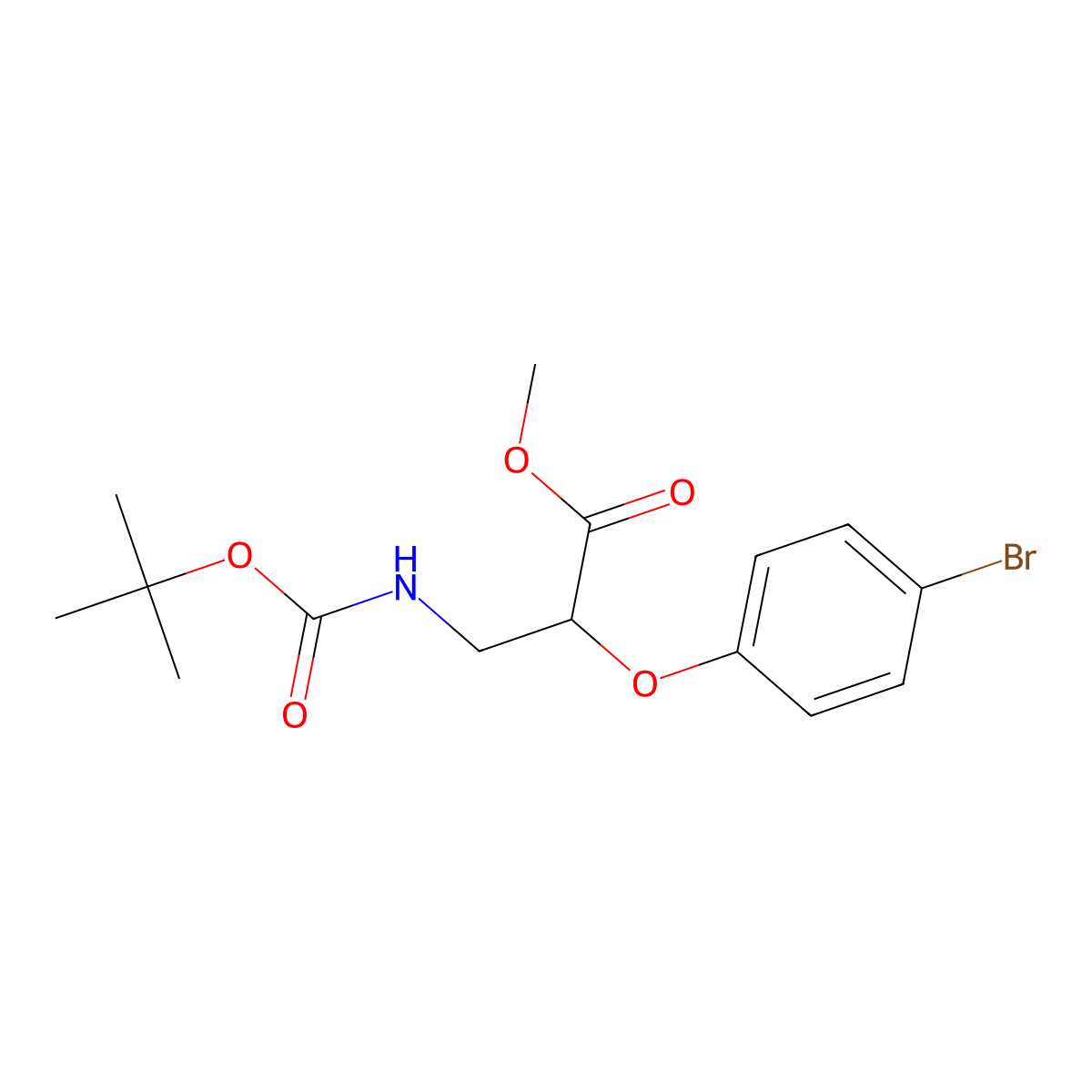 Methyl 2-(4-bromophenoxy)-3-{[(tert-butoxy)carbonyl]amino}propanoate molecular structure, CAS 1695699-29-6