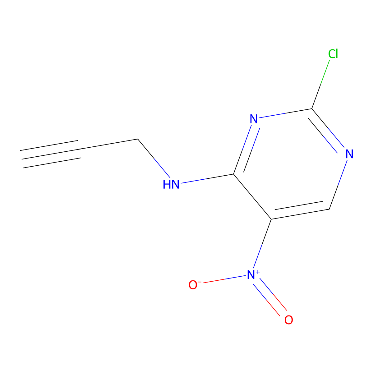 2-chloro-5-nitro-N-(prop-2-yn-1-yl)pyrimidin-4-amine molecular structure, CAS 1695701-05-3