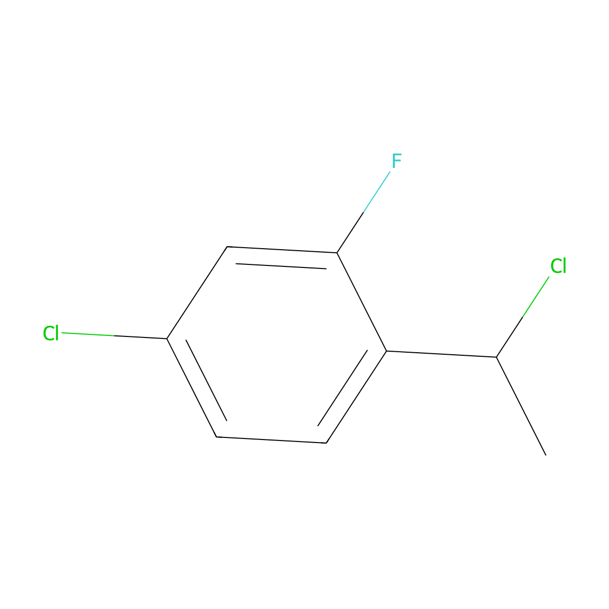 4-Chloro-1-(1-chloroethyl)-2-fluorobenzene molecular structure, CAS 1695701-36-0