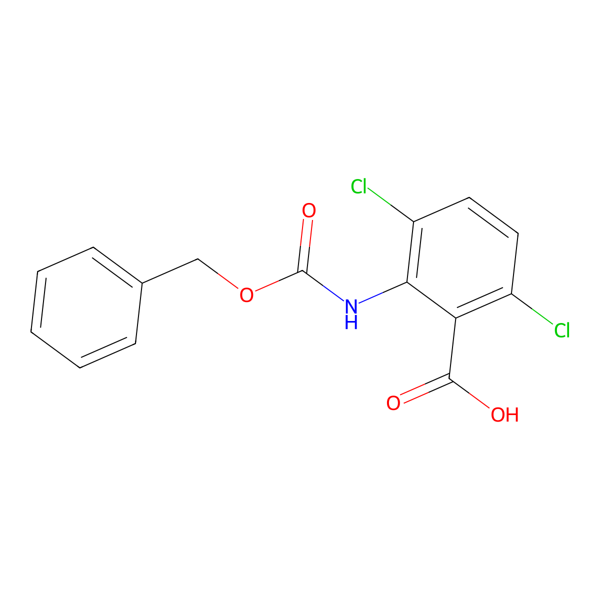 2-{[(Benzyloxy)carbonyl]amino}-3,6-dichlorobenzoic acid molecular structure, CAS 1695703-16-2
