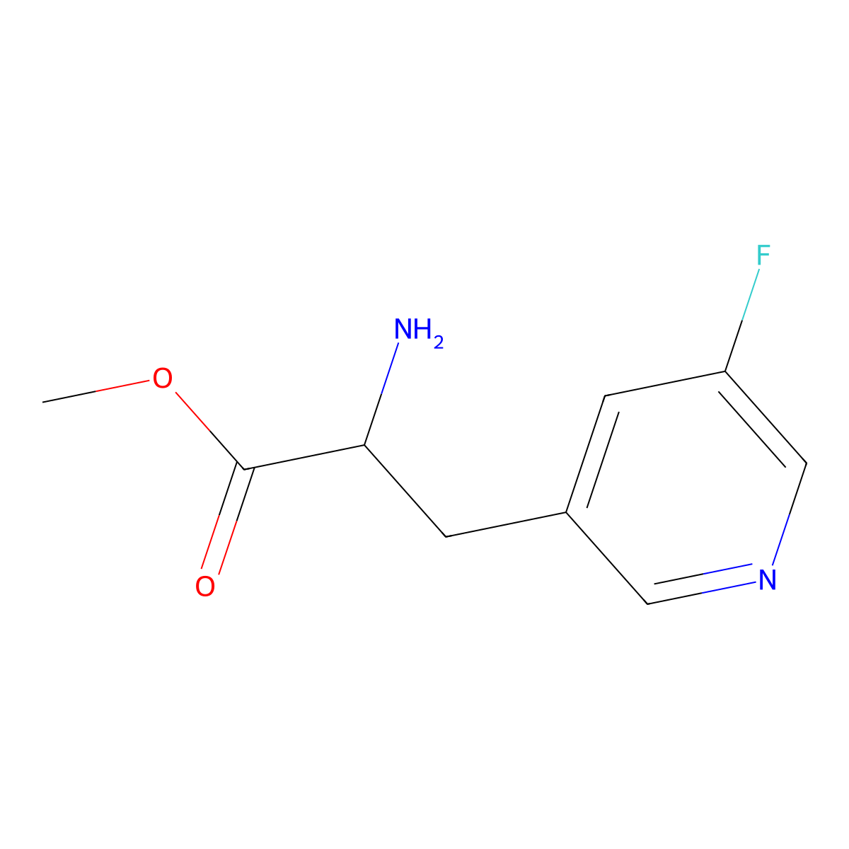 Methyl 2-amino-3-(5-fluoropyridin-3-yl)propanoate molecular structure, CAS 1695714-37-4