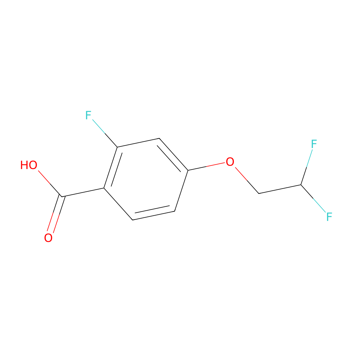 4-(2,2-Difluoroethoxy)-2-fluorobenzoic acid molecular structure, CAS 1695723-78-4