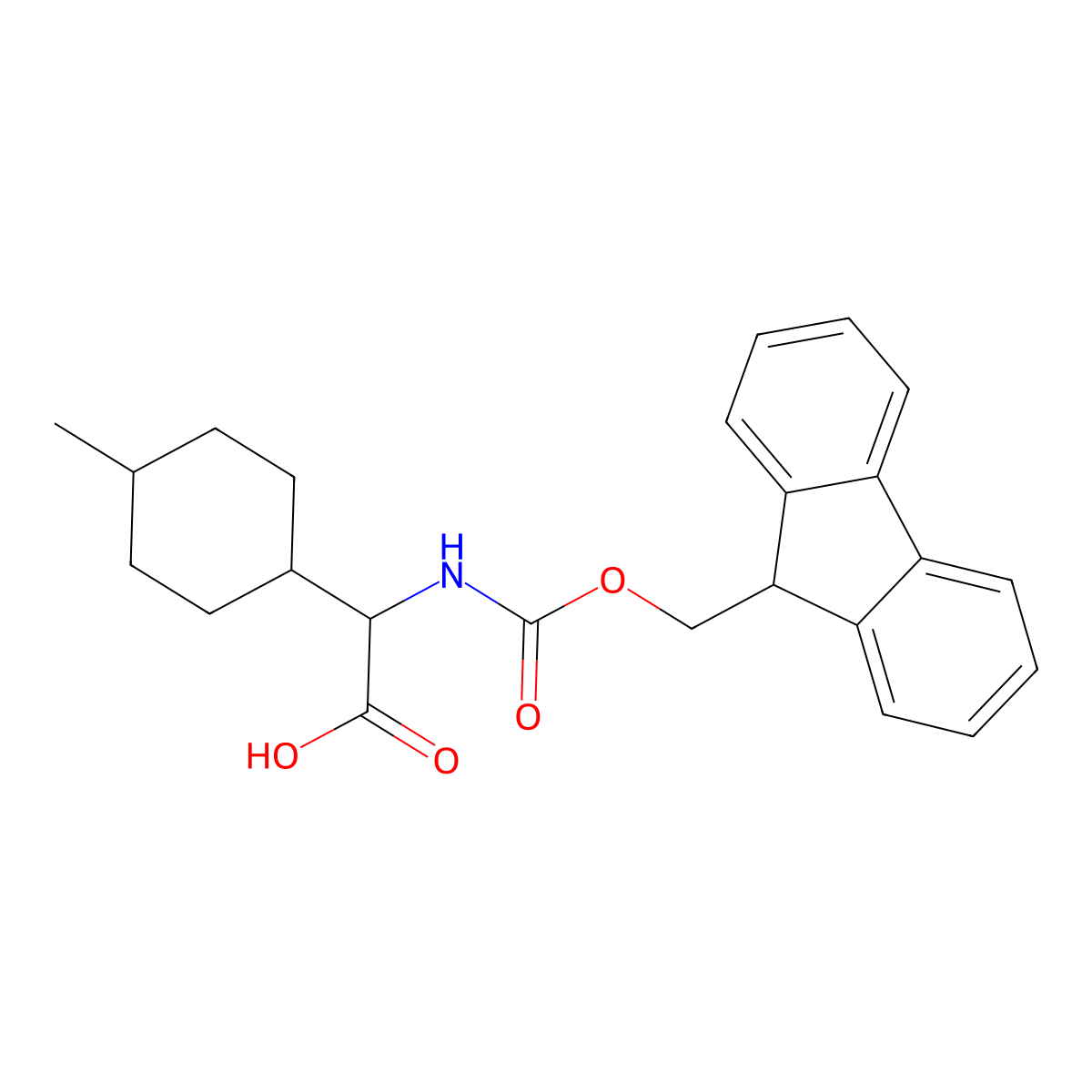 2-({[(9H-fluoren-9-yl)methoxy]carbonyl}amino)-2-(4-methylcyclohexyl)acetic acid molecular structure, CAS 1695739-29-7