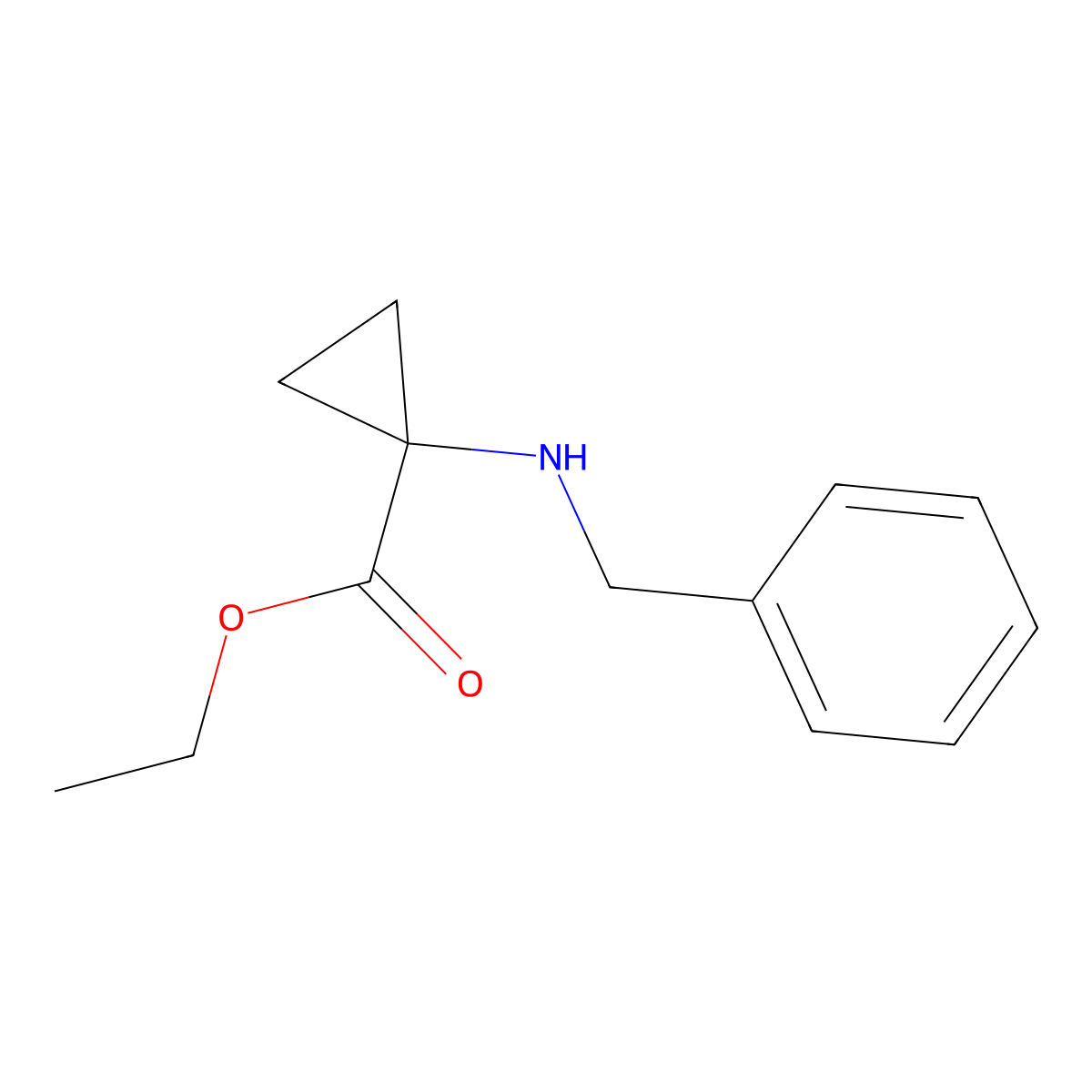 Ethyl 1-(benzylamino)cyclopropanecarboxylate molecular structure, CAS 1695742-08-5