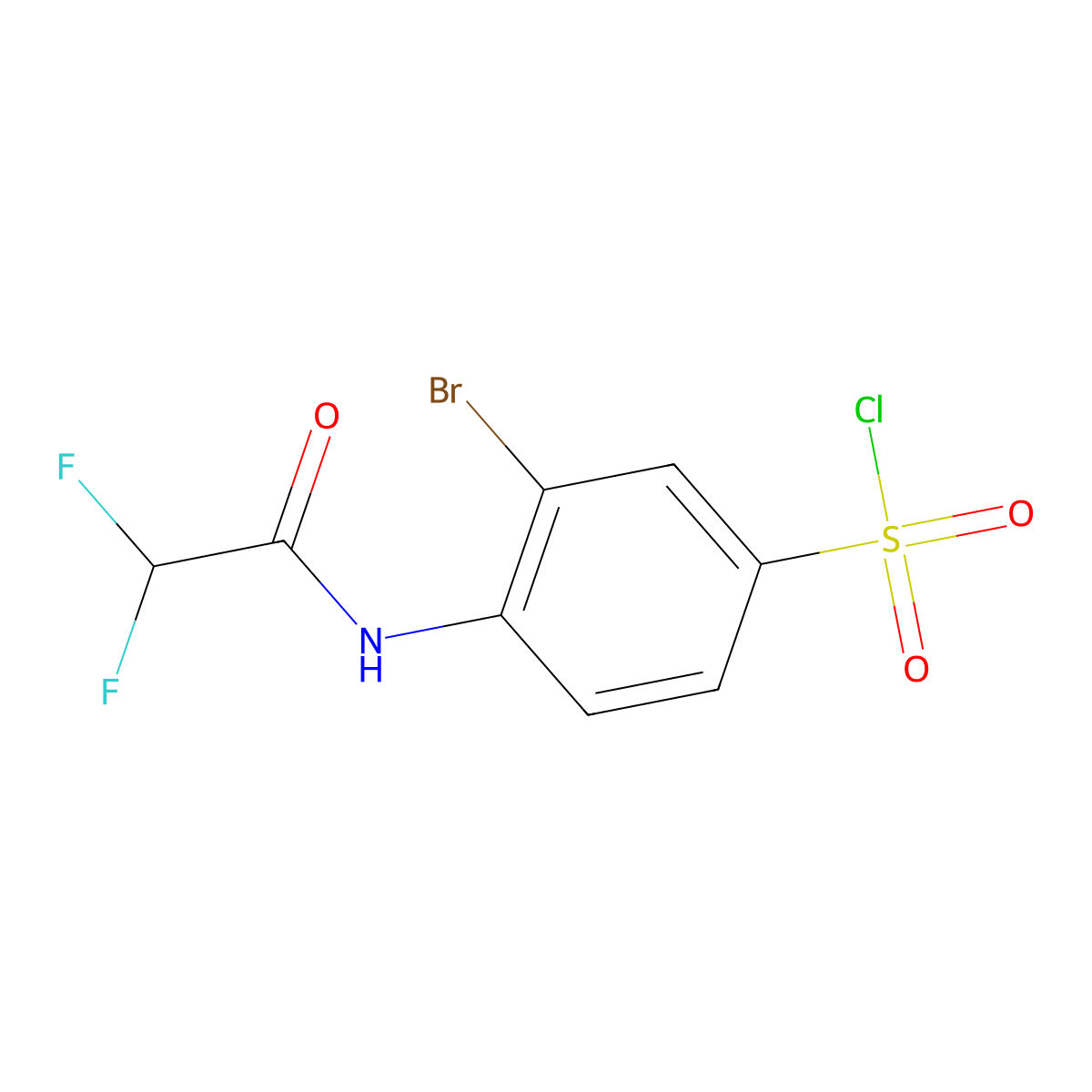 3-Bromo-4-(2,2-difluoroacetamido)benzene-1-sulfonyl chloride molecular structure, CAS 1695744-02-5