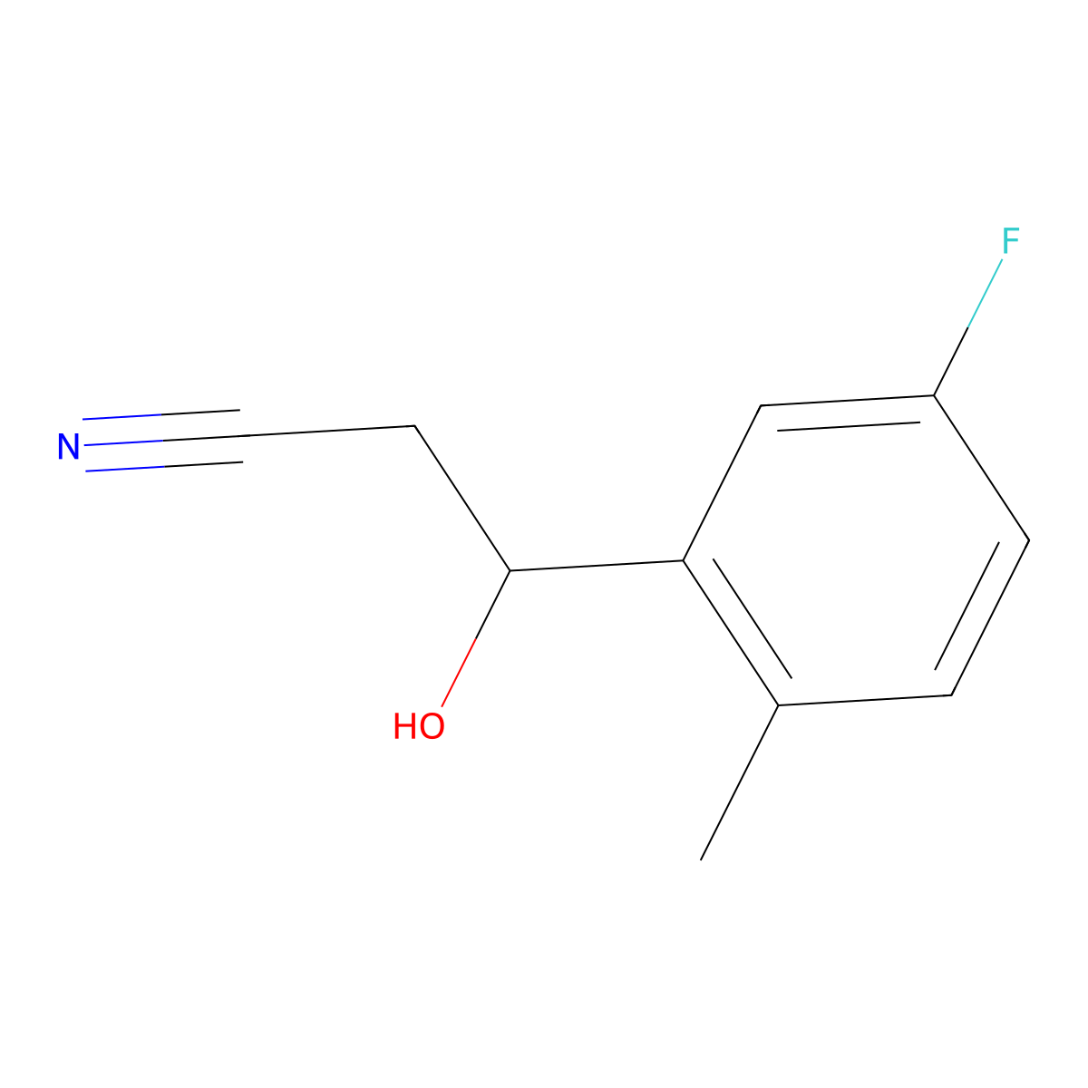 3-(5-Fluoro-2-methylphenyl)-3-hydroxypropanenitrile molecular structure, CAS 1695748-84-5