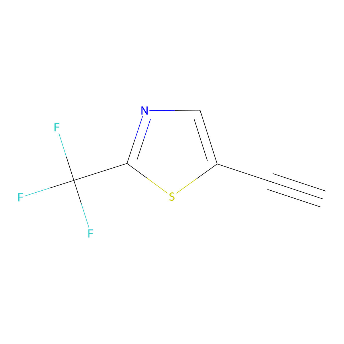 5-Ethynyl-2-(trifluoromethyl)-1,3-thiazole molecular structure, CAS 1695759-58-0