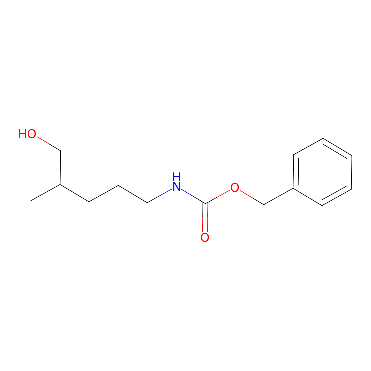 benzyl N-(5-hydroxy-4-methylpentyl)carbamate molecular structure, CAS 1695759-92-2