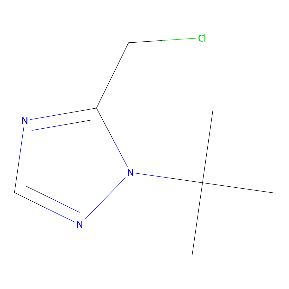 1-tert-butyl-5-(chloromethyl)-1H-1,2,4-triazole molecular structure, CAS 1695762-37-8