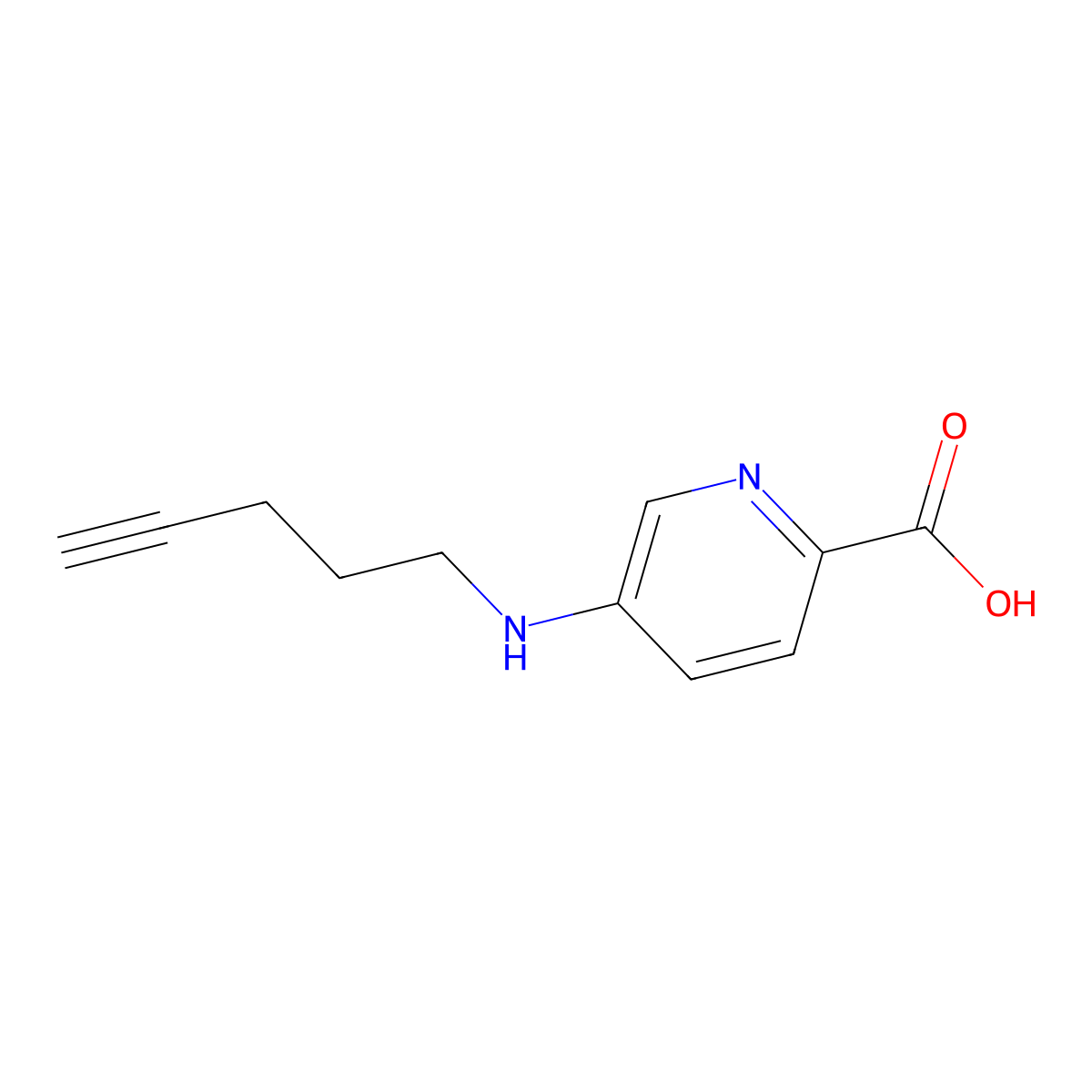 5-[(Pent-4-yn-1-yl)amino]pyridine-2-carboxylic acid molecular structure, CAS 1695764-19-2