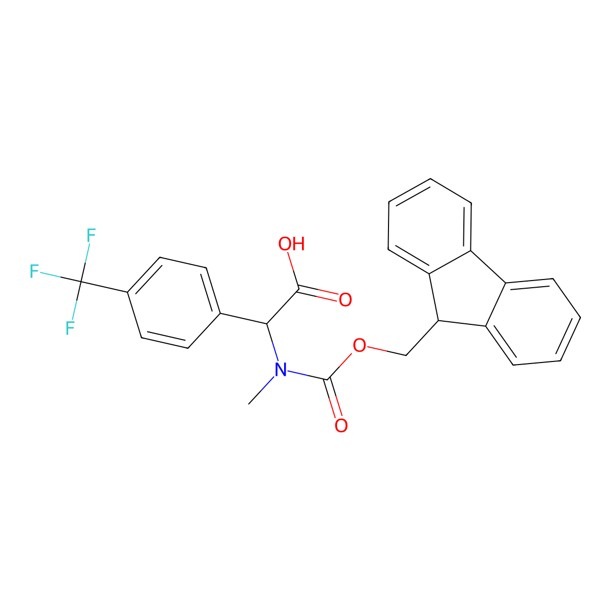 2-({[(9H-fluoren-9-yl)methoxy]carbonyl}(methyl)amino)-2-[4-(trifluoromethyl)phenyl]acetic acid molecular structure, CAS 1695773-71-7