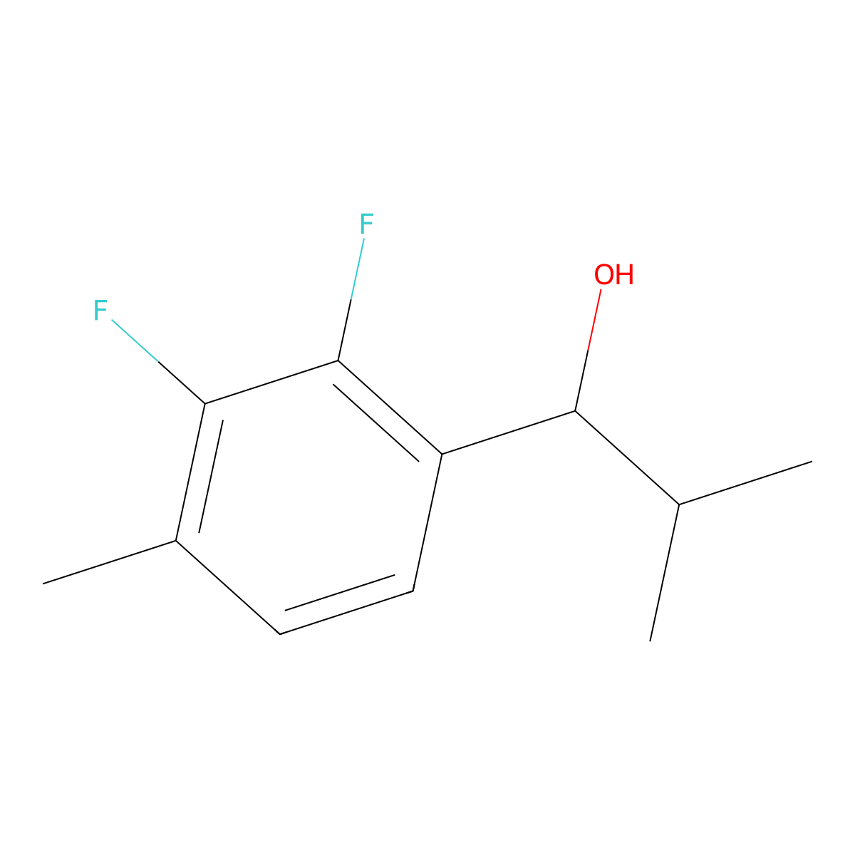 1-(2,3-Difluoro-4-methylphenyl)-2-methylpropan-1-ol molecular structure, CAS 1695775-99-5
