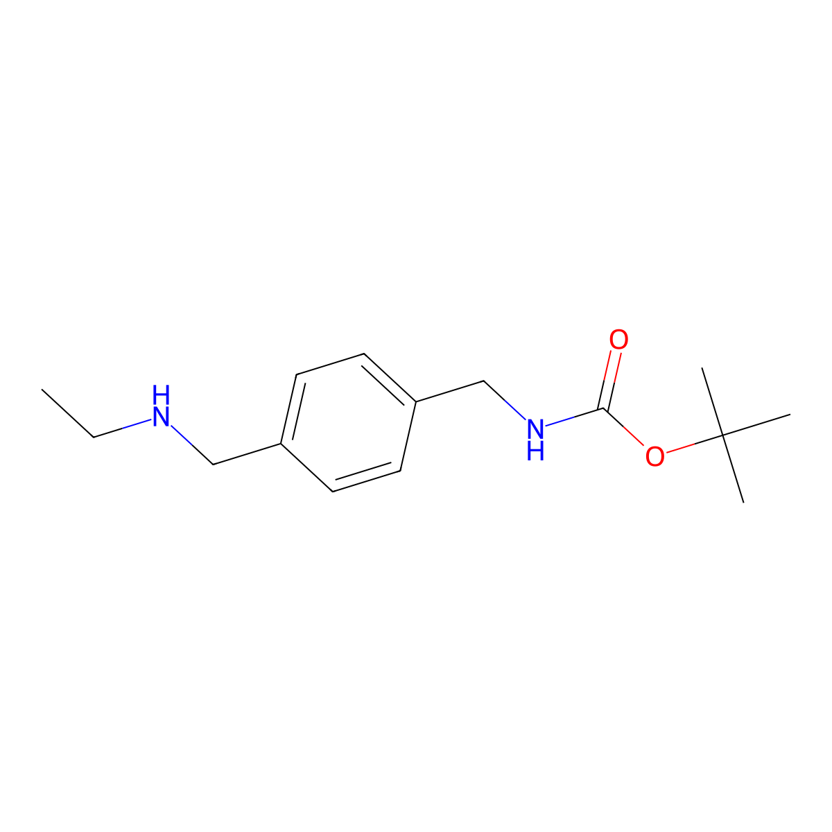 tert-butyl N-({4-[(ethylamino)methyl]phenyl}methyl)carbamate molecular structure, CAS 1695776-48-7