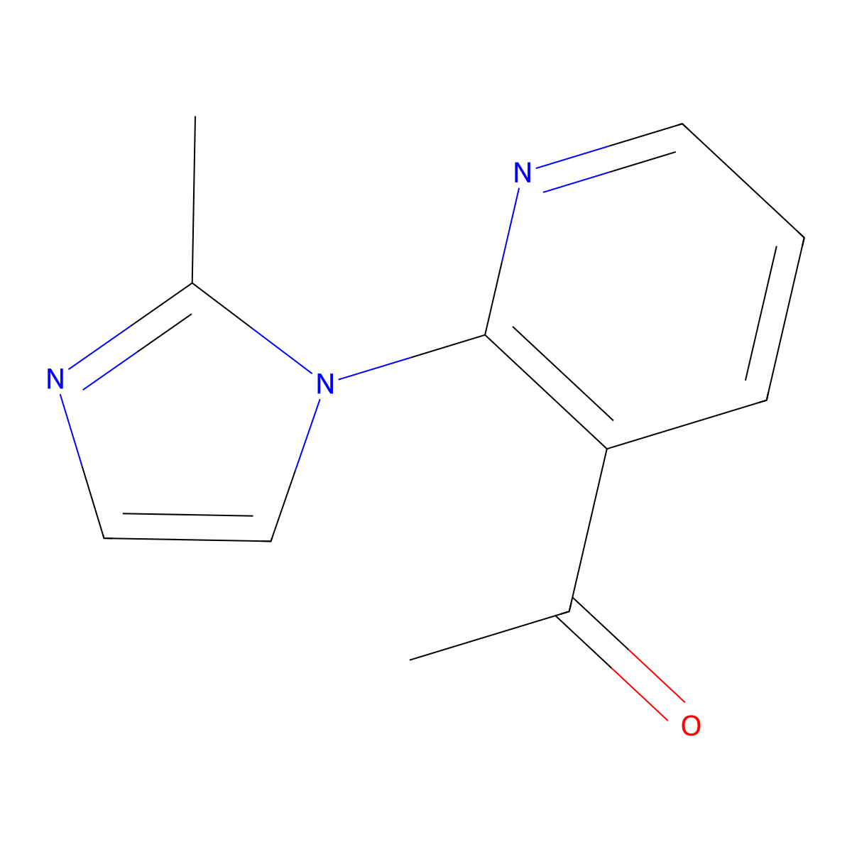 1-[2-(2-Methyl-1H-imidazol-1-yl)pyridin-3-yl]ethan-1-one molecular structure, CAS 1695788-47-6