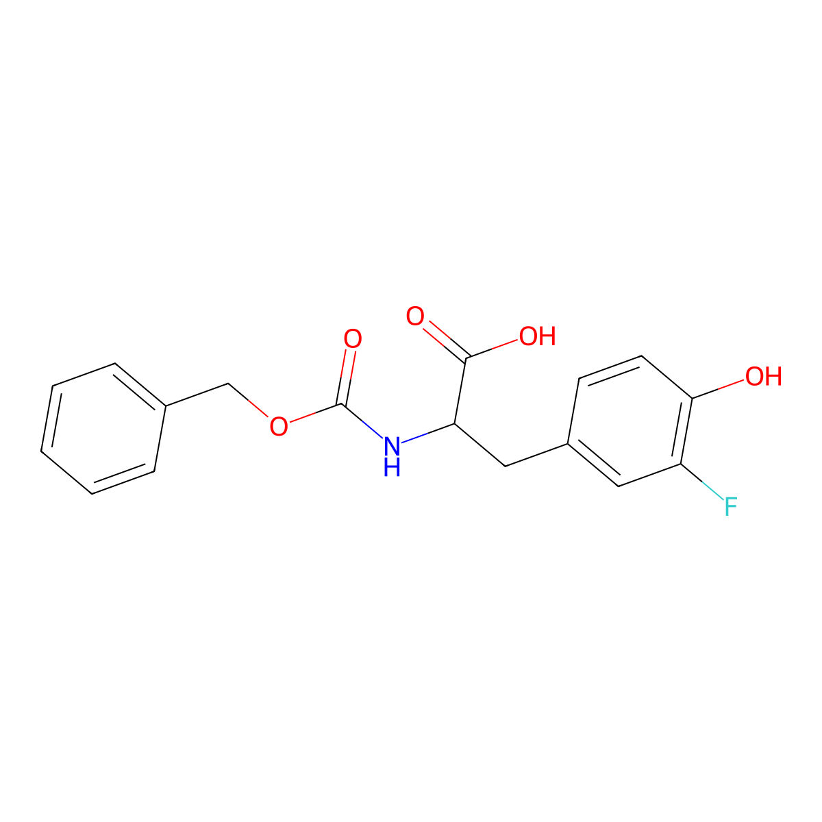 2-{[(Benzyloxy)carbonyl]amino}-3-(3-fluoro-4-hydroxyphenyl)propanoic acid molecular structure, CAS 1695788-76-1