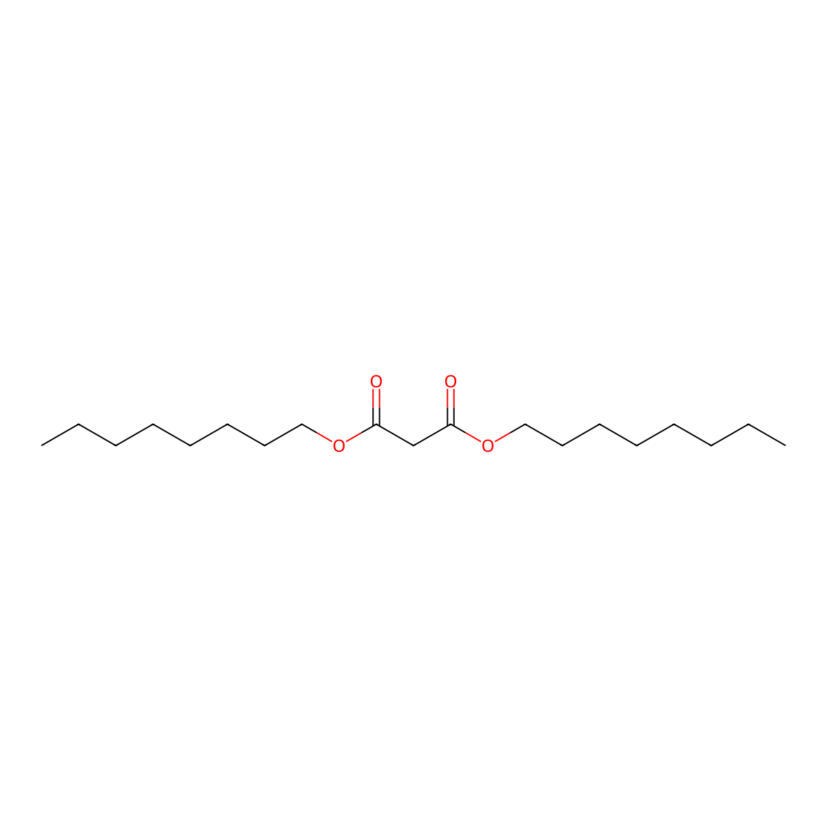 Propanedioic acid, 1,3-dioctyl ester molecular structure, CAS 16958-88-6