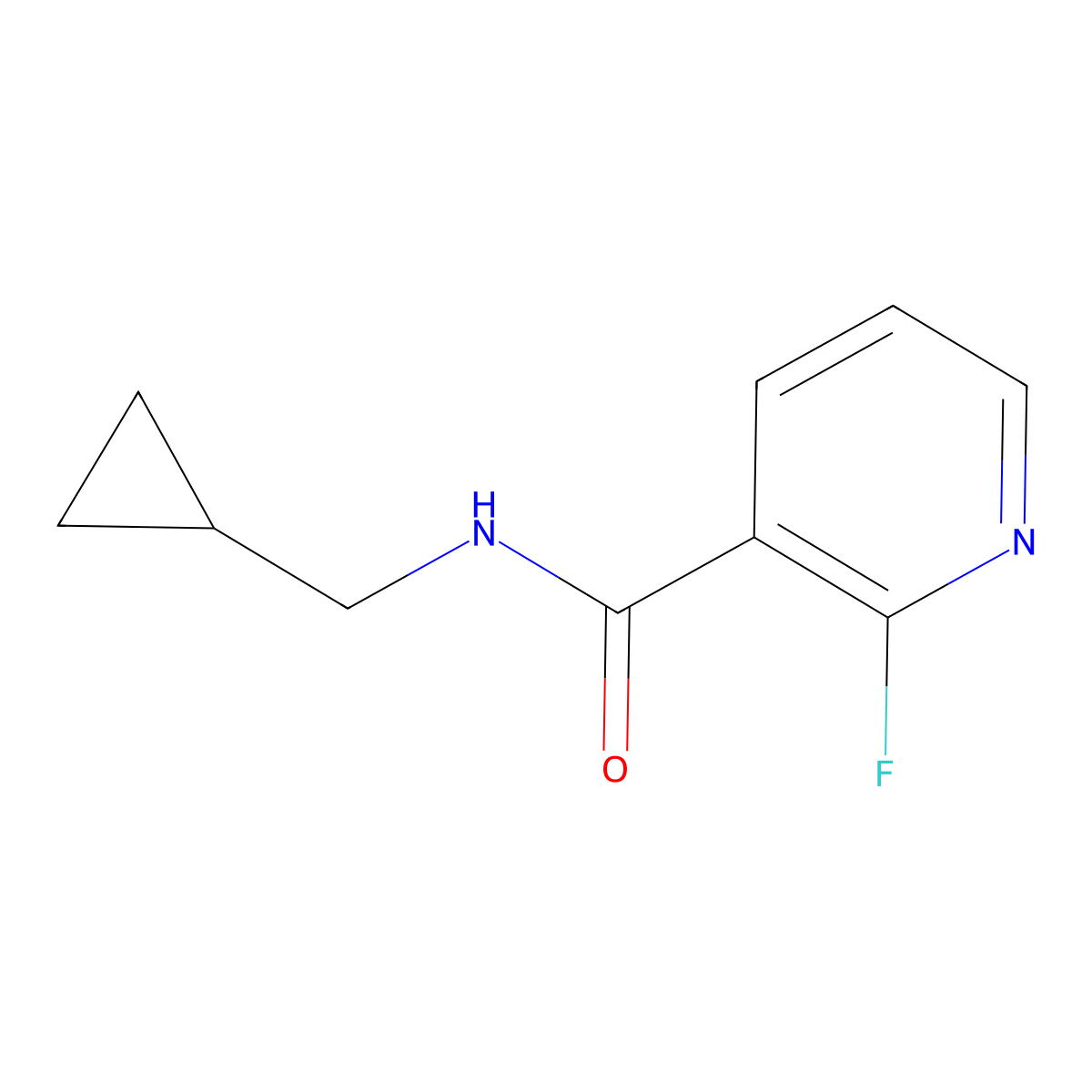 N-(cyclopropylmethyl)-2-fluoropyridine-3-carboxamide molecular structure, CAS 1695801-62-7
