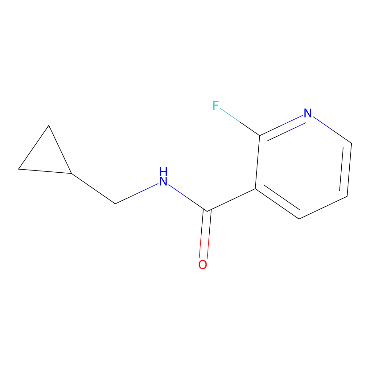 N-(cyclopropylmethyl)-2-fluoropyridine-3-carboxamide molecular structure, CAS 1695801-62-7