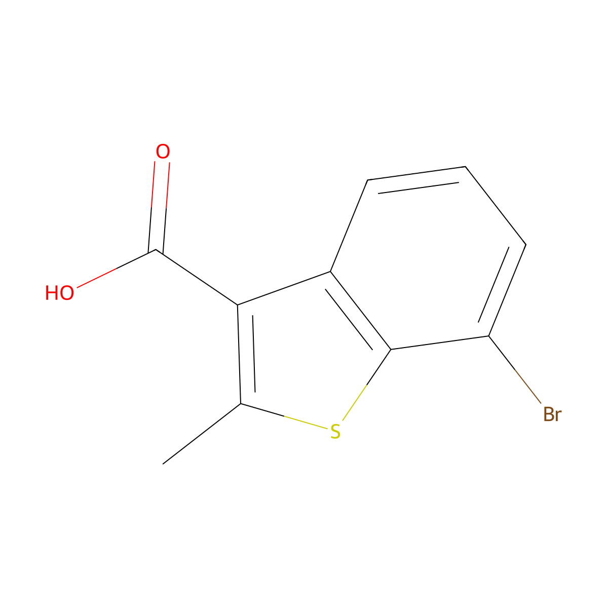 7-Bromo-2-methyl-1-benzothiophene-3-carboxylicacid molecular structure, CAS 1695815-39-4