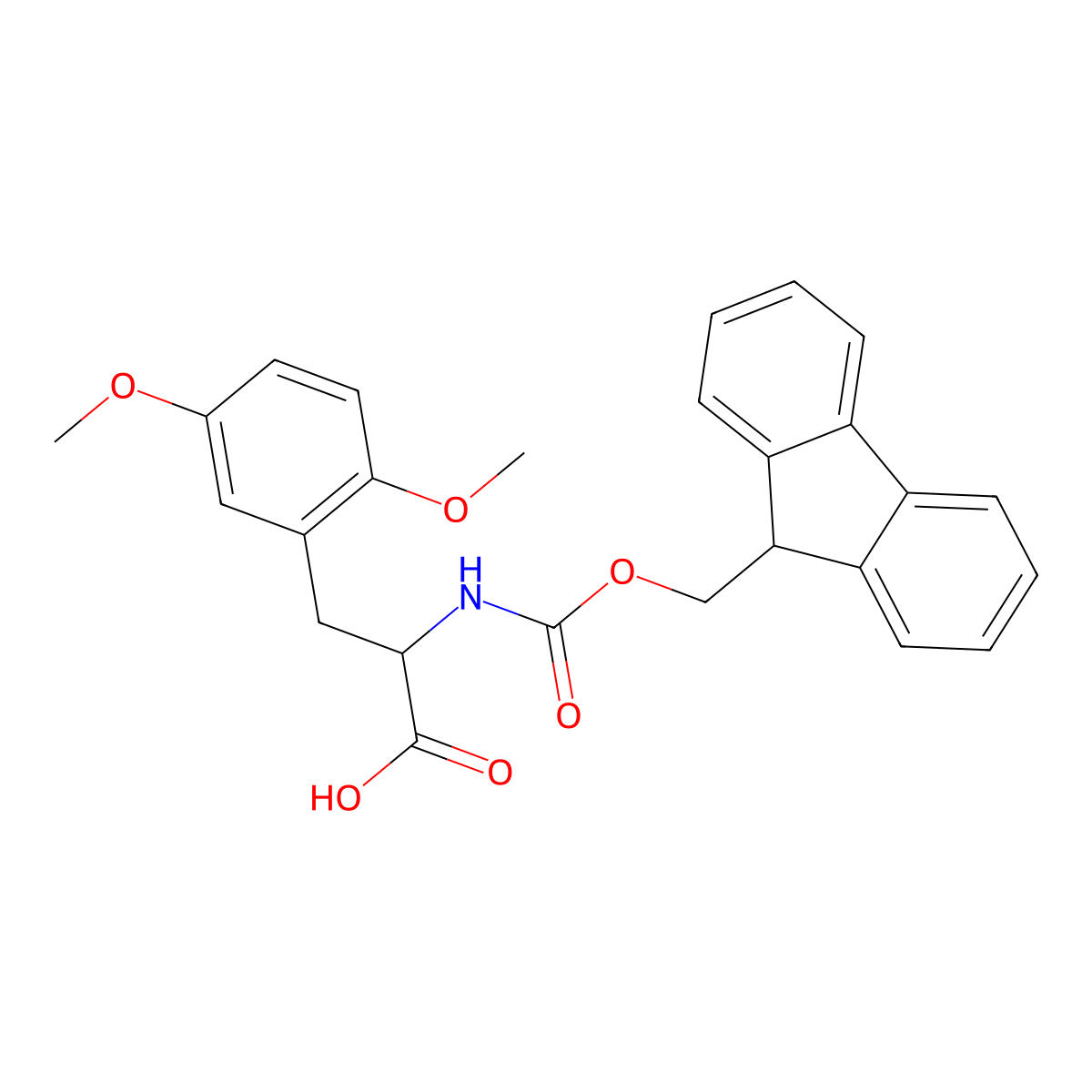 3-(2,5-dimethoxyphenyl)-2-({[(9H-fluoren-9-yl)methoxy]carbonyl}amino)propanoic acid molecular structure, CAS 1695816-84-2