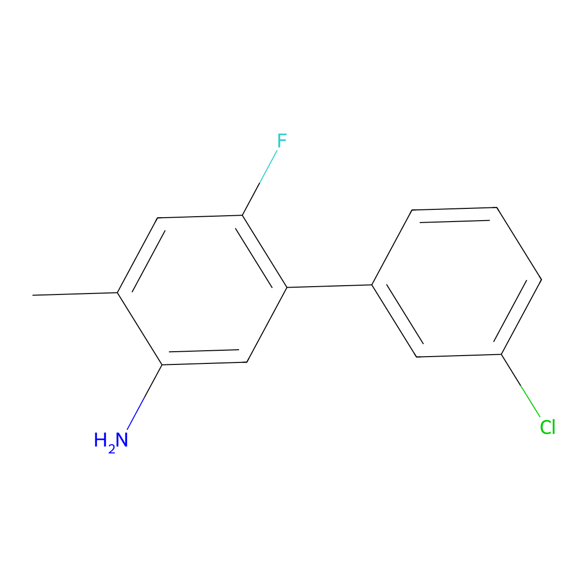 3'-Chloro-6-fluoro-4-methyl-[1,1'-biphenyl]-3-amine molecular structure, CAS 1695817-84-5