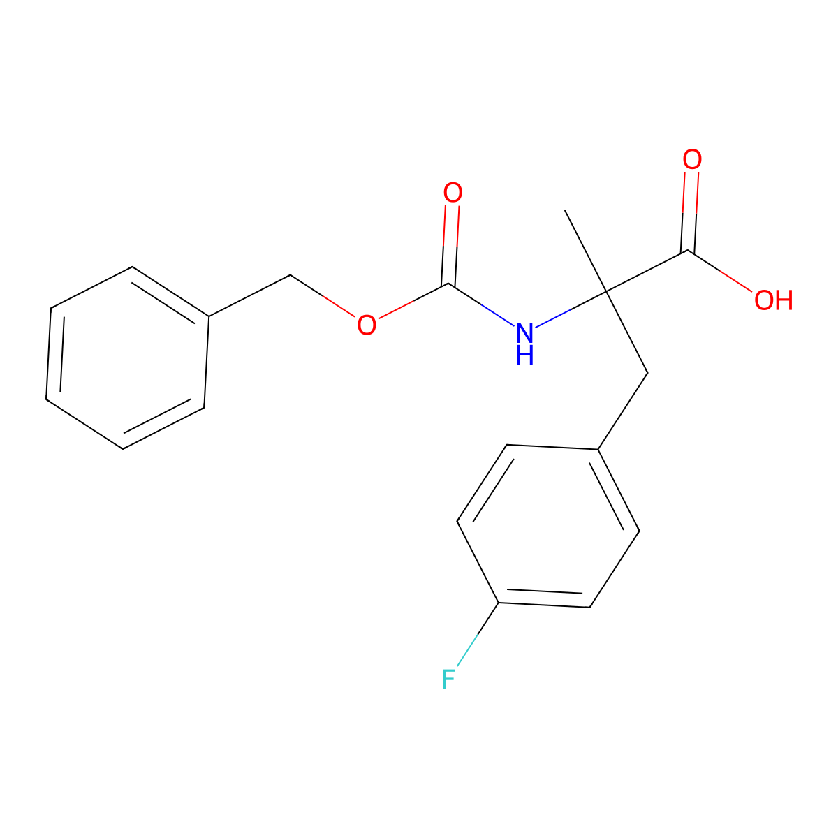2-{[(Benzyloxy)carbonyl]amino}-3-(4-fluorophenyl)-2-methylpropanoic acid molecular structure, CAS 1695825-13-8