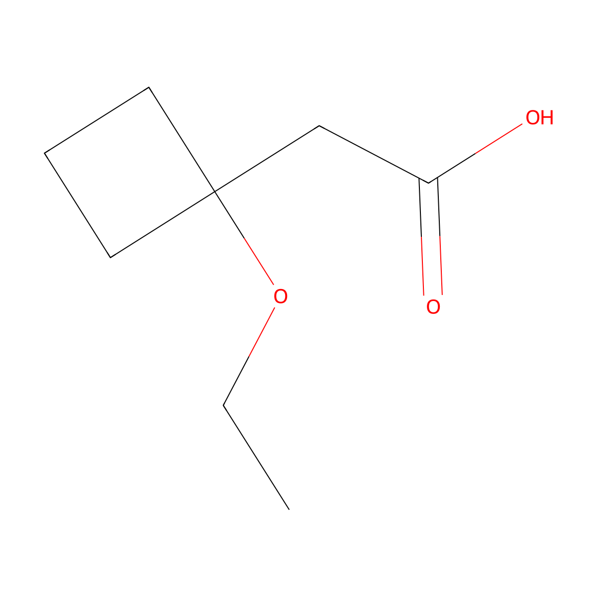 2-(1-Ethoxycyclobutyl)acetic acid molecular structure, CAS 1695846-15-1