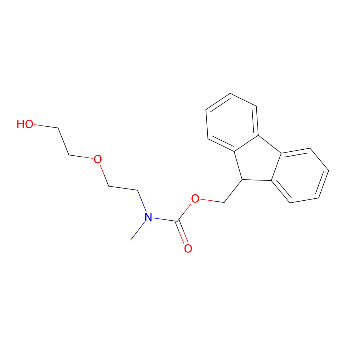 (9H-fluoren-9-yl)methyl N-[2-(2-hydroxyethoxy)ethyl]-N-methylcarbamate molecular structure, CAS 1695846-40-2