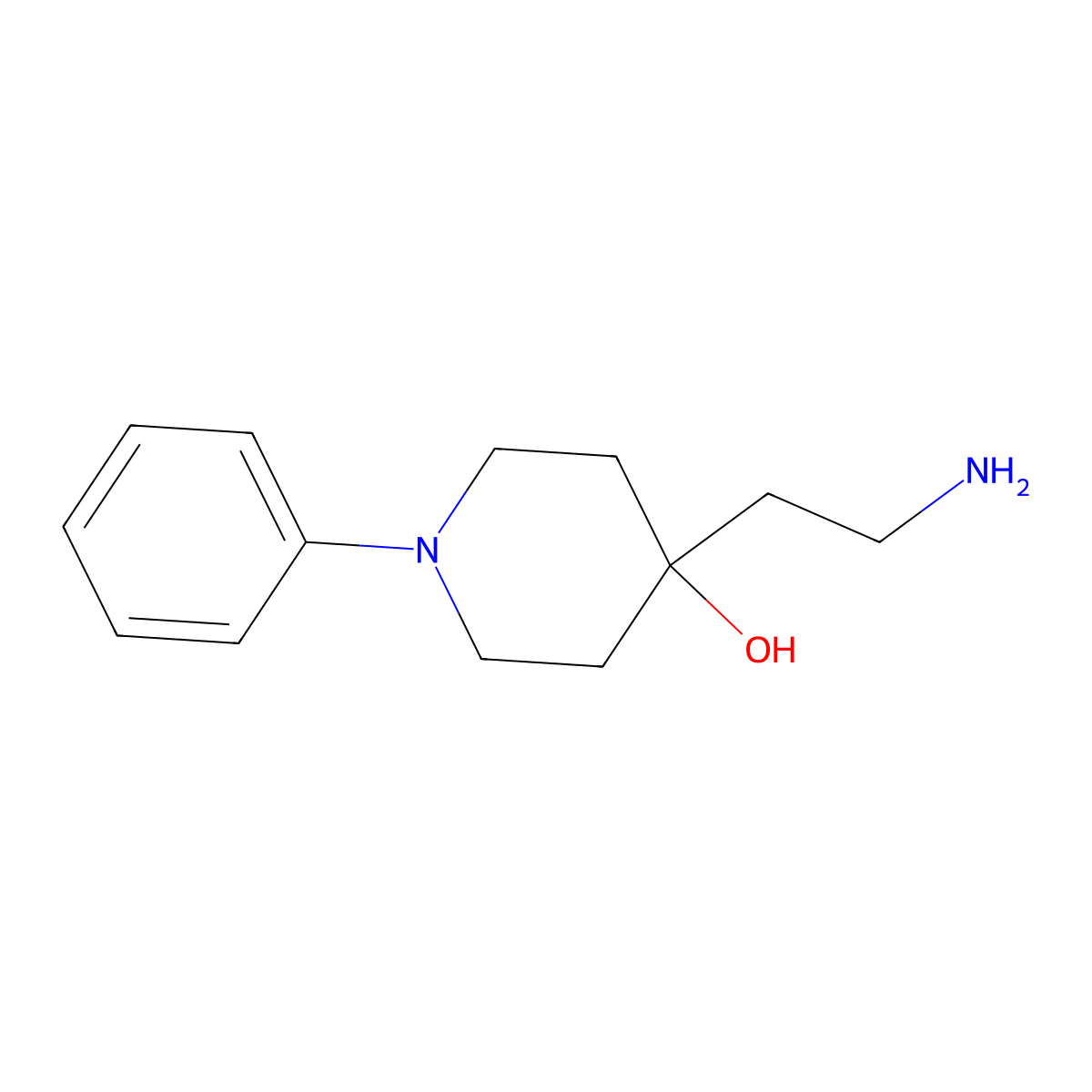 4-(2-Aminoethyl)-1-phenylpiperidin-4-ol molecular structure, CAS 1695847-51-8