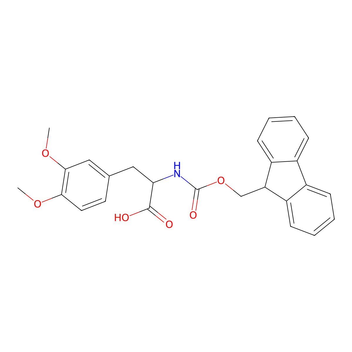 3-(3,4-dimethoxyphenyl)-2-(9H-fluoren-9-ylmethoxycarbonylamino)propanoic Acid molecular structure, CAS 1695865-57-6