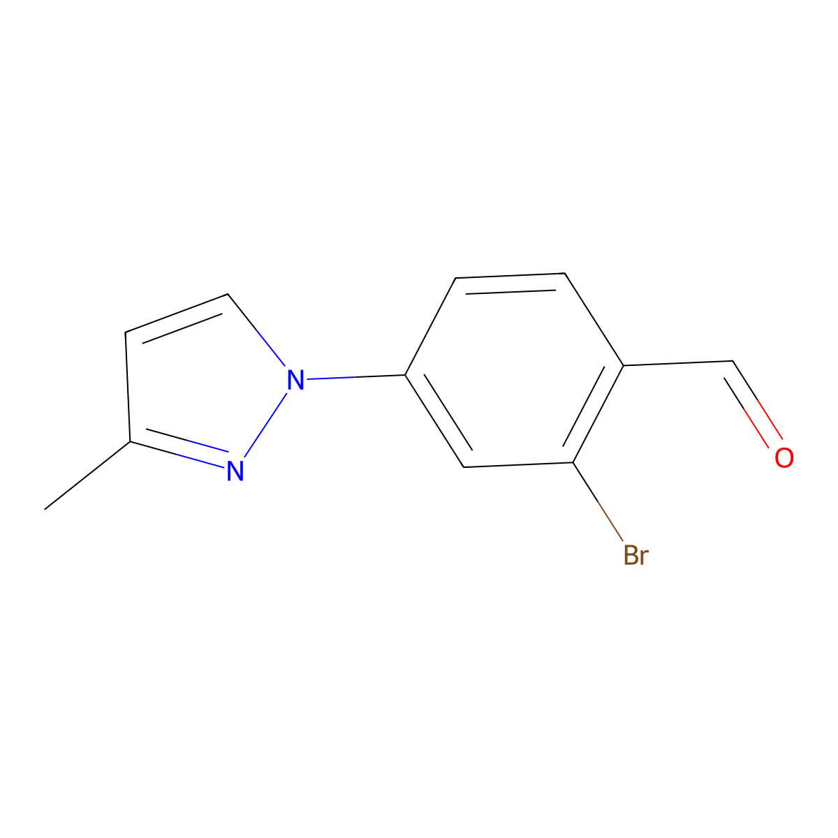 2-Bromo-4-(3-methyl-1H-pyrazol-1-yl)benzaldehyde molecular structure, CAS 1695885-81-4