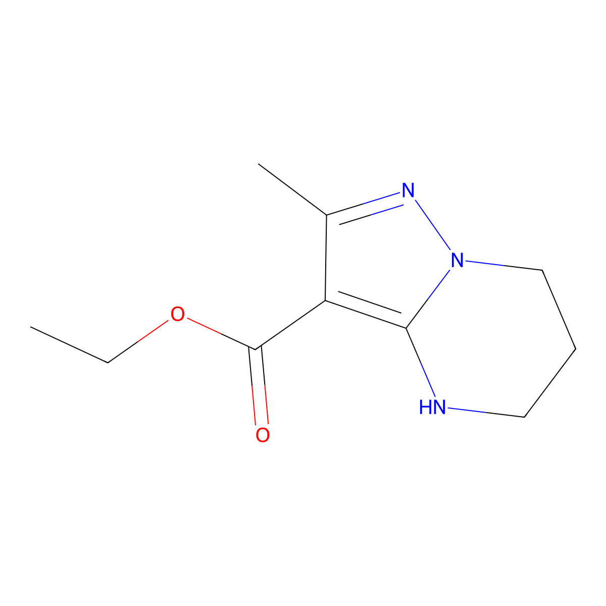 ethyl 2-methyl-4H,5H,6H,7H-pyrazolo[1,5-a]pyrimidine-3-carboxylate molecular structure, CAS 1695885-93-8