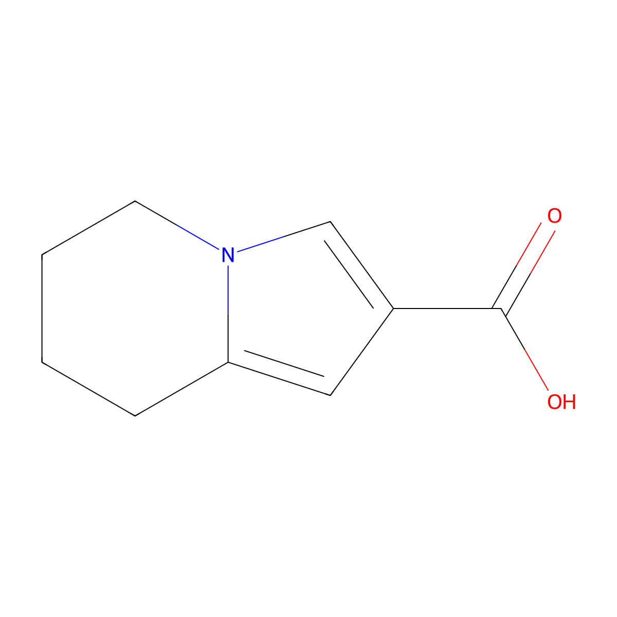 5,6,7,8-Tetrahydroindolizine-2-carboxylic acid molecular structure, CAS 16959-59-4