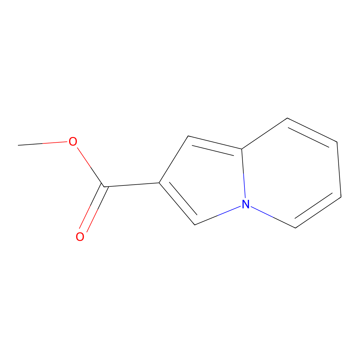 Methyl indolizine-2-carboxylate molecular structure, CAS 16959-62-9