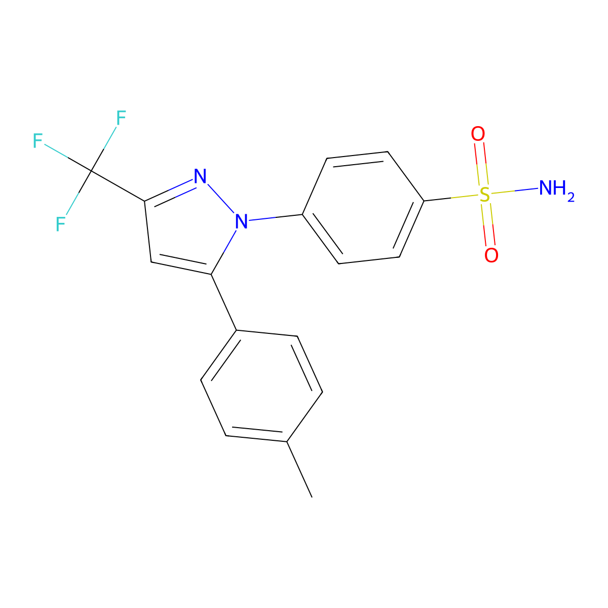 Celecoxib molecular structure, CAS 169590-42-5