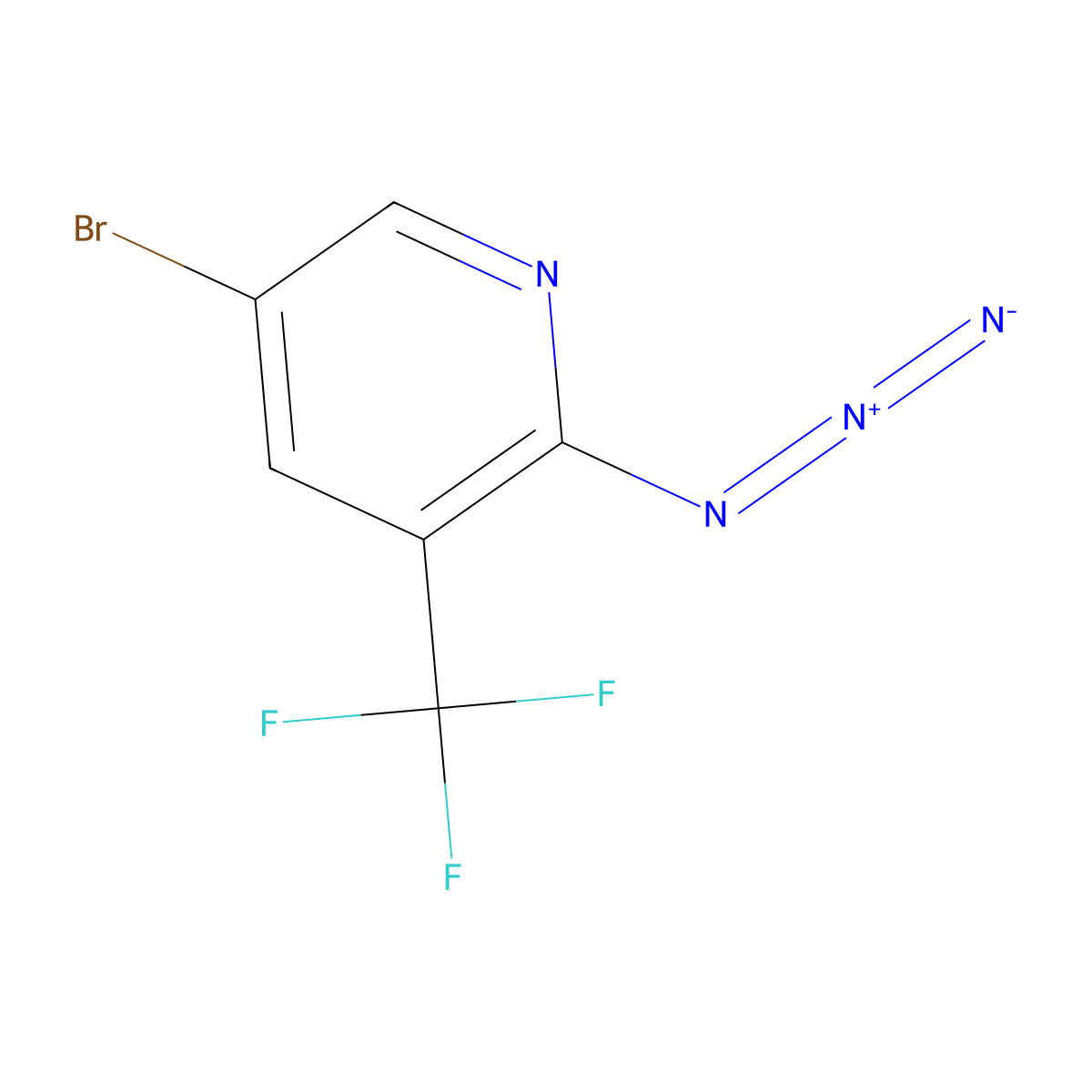 2-Azido-5-bromo-3-(trifluoromethyl)pyridine molecular structure, CAS 1695912-19-6