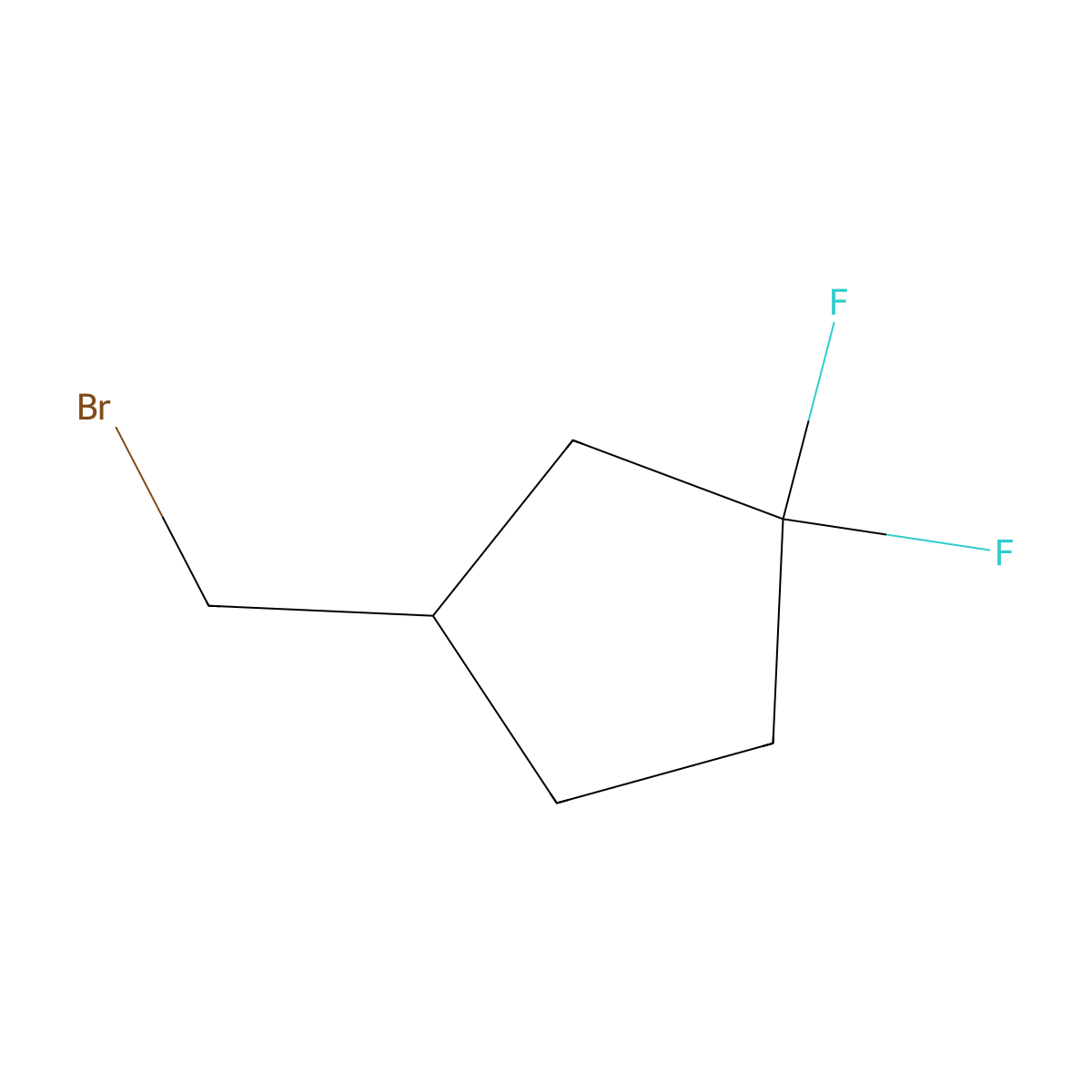 3-(Bromomethyl)-1,1-difluorocyclopentane molecular structure, CAS 1695914-13-6