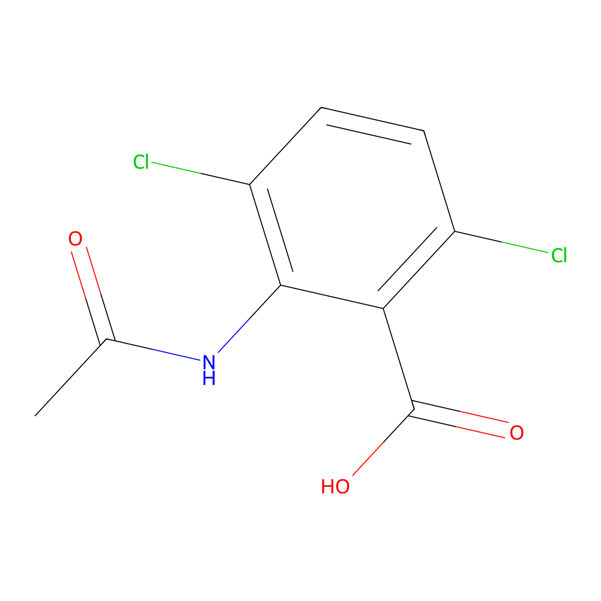 3,6-Dichloro-2-acetamidobenzoic acid molecular structure, CAS 1695914-83-0