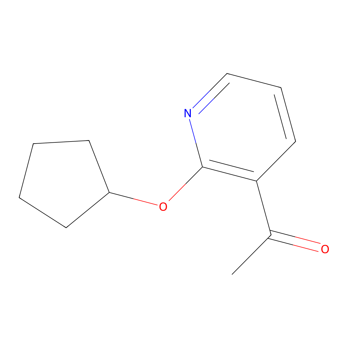 1-[2-(Cyclopentyloxy)-3-pyridinyl]ethanone molecular structure, CAS 1695918-74-1