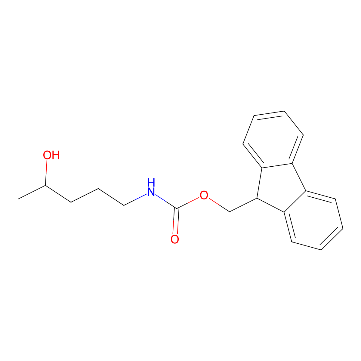(9H-fluoren-9-yl)methyl N-(4-hydroxypentyl)carbamate molecular structure, CAS 1695920-84-3