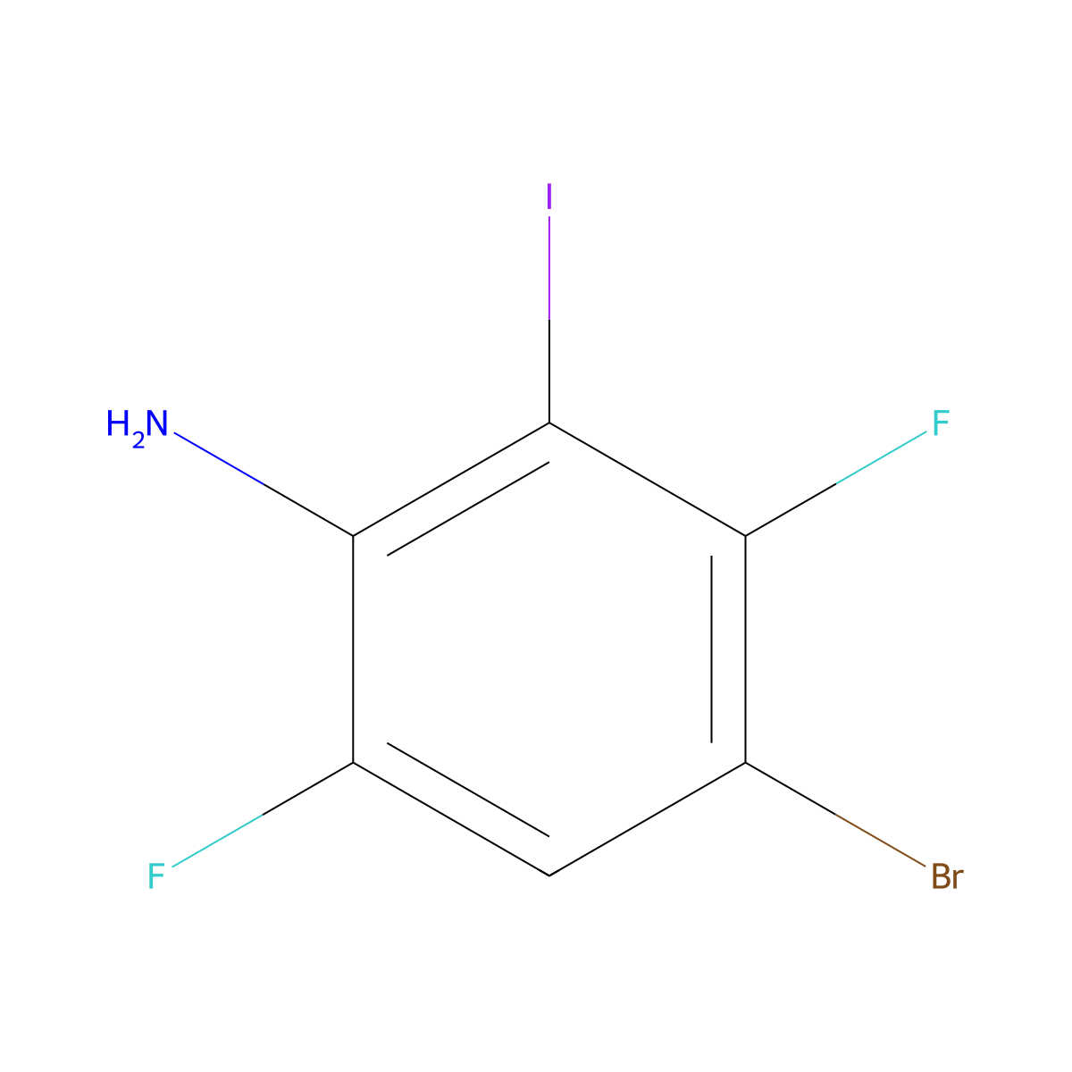 4-Bromo-3,6-difluoro-2-iodo-aniline molecular structure, CAS 1695936-82-3