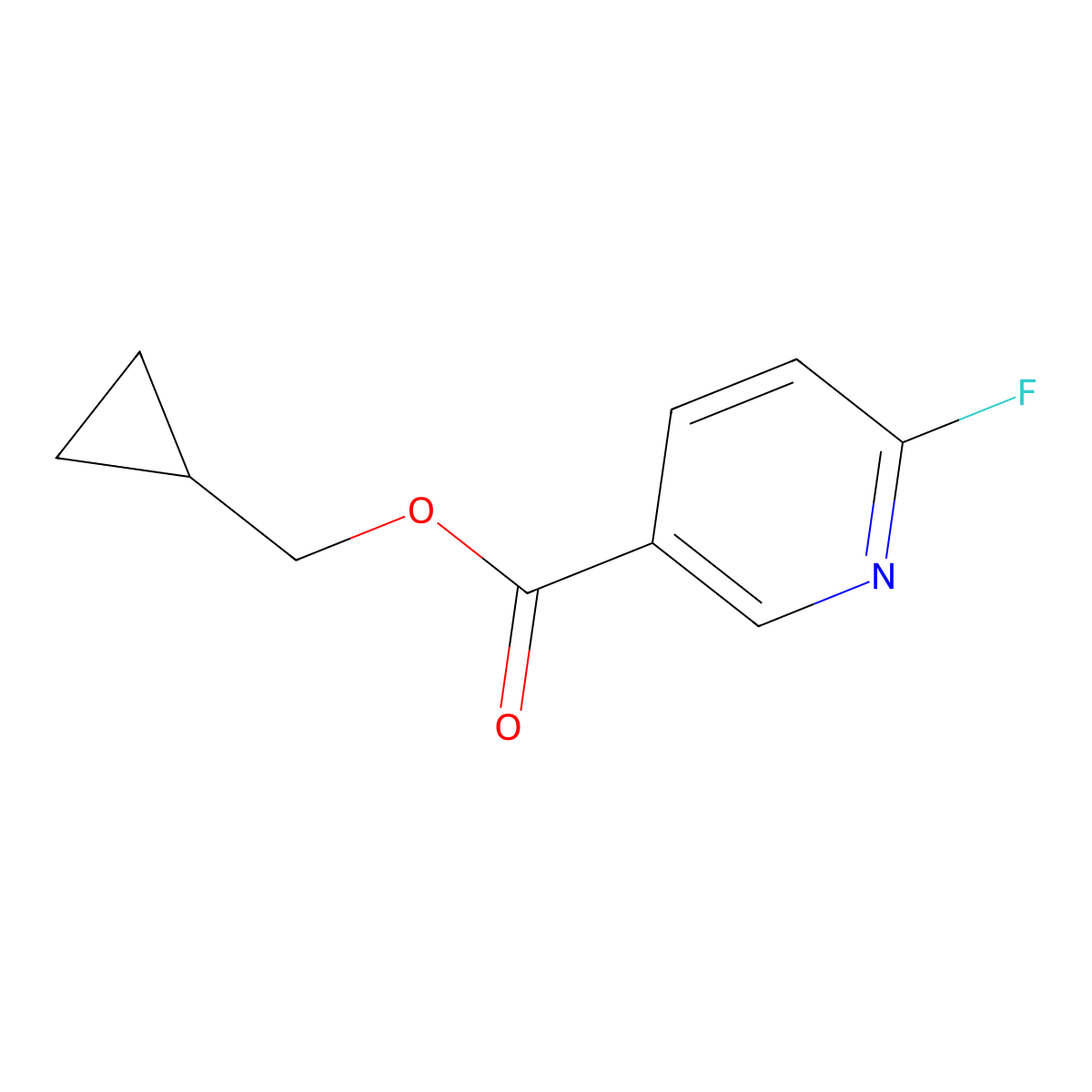 Cyclopropylmethyl 6-fluoropyridine-3-carboxylate molecular structure, CAS 1695945-82-4